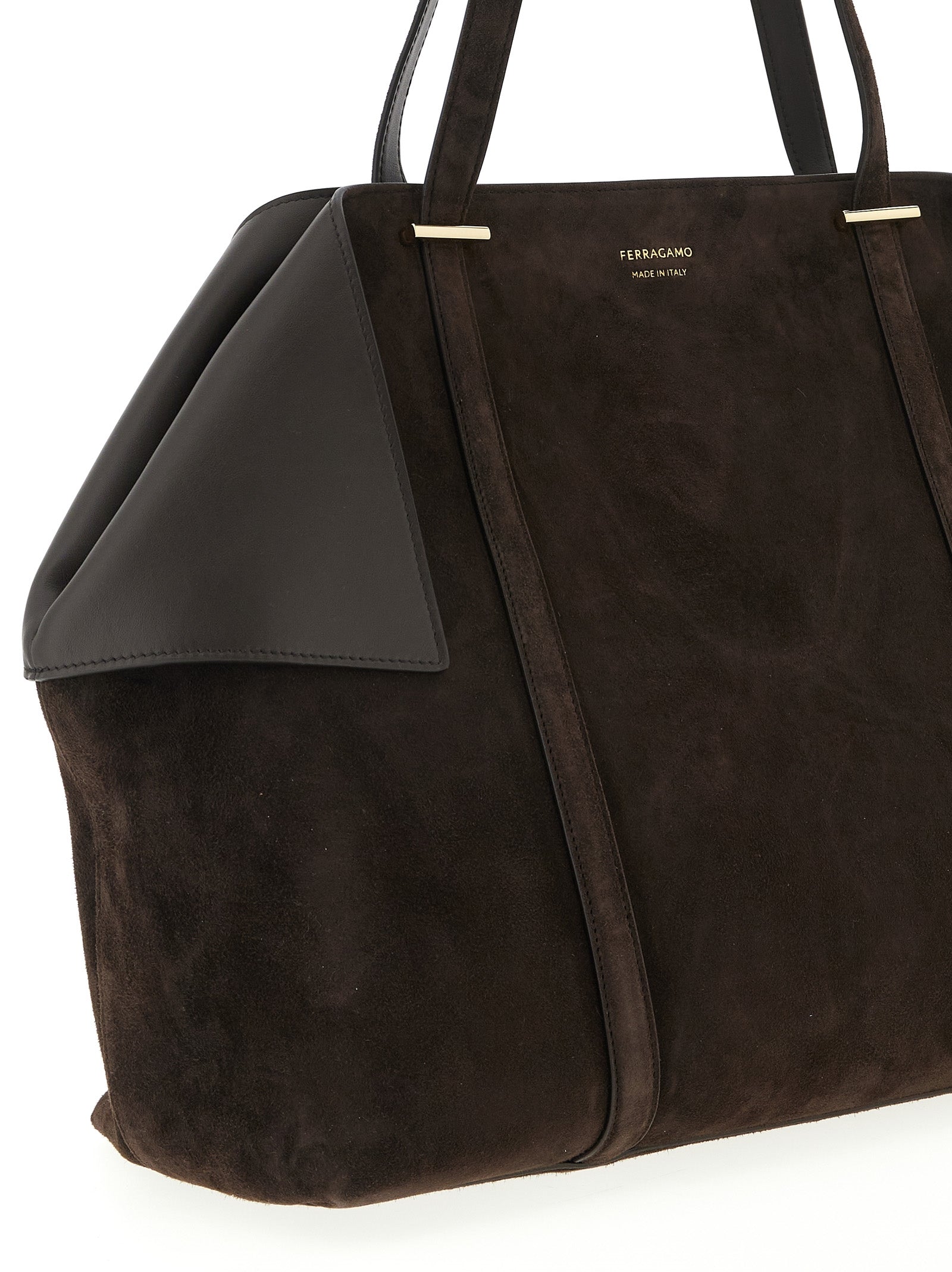 Scarf L shoulder bag Brown Goat Leather Calf