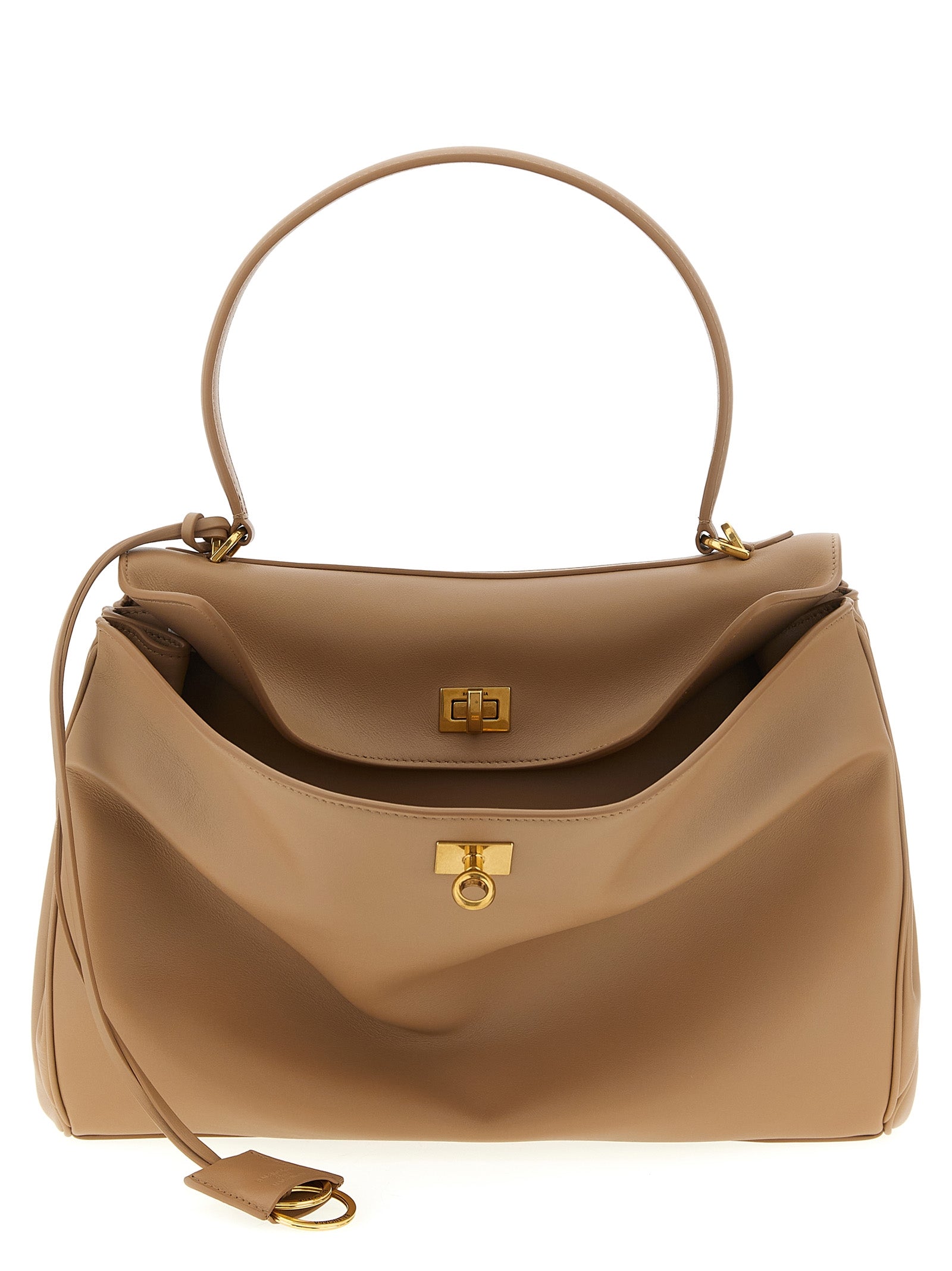 Rodeo Medium Handbag Beige Calfskin Leather (bos Taurus) Hand Bags
