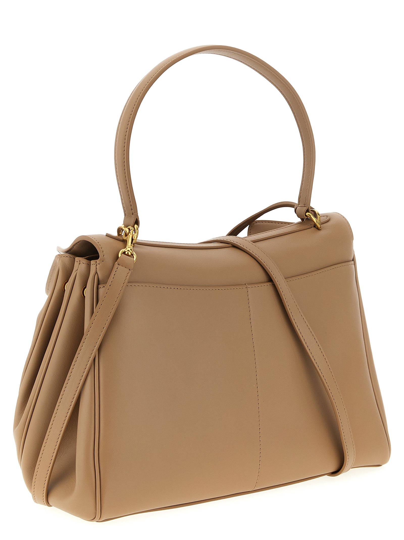 Rodeo Medium Handbag Beige Calfskin Leather (bos Taurus) Hand Bags