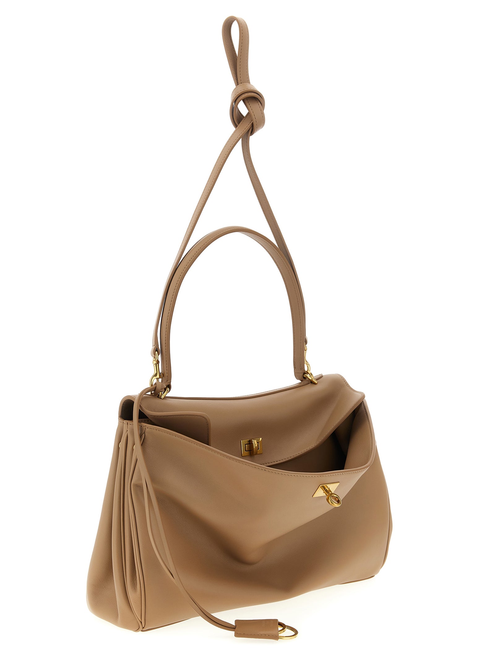 Rodeo Medium Handbag Beige Calfskin Leather (bos Taurus) Hand Bags