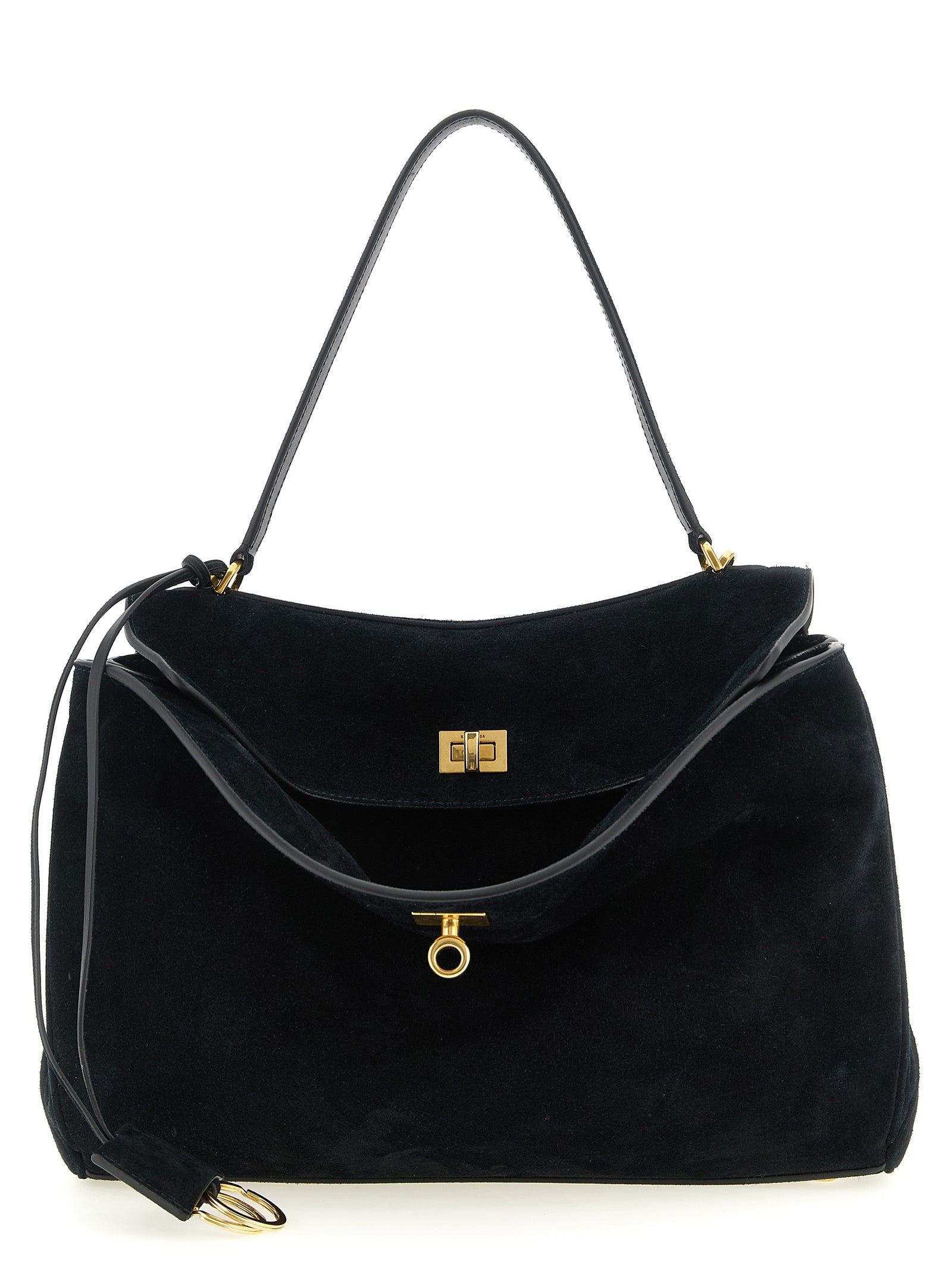 Rodeo Medium Handbag Black Calfskin Leather (bos Taurus) Hand Bags