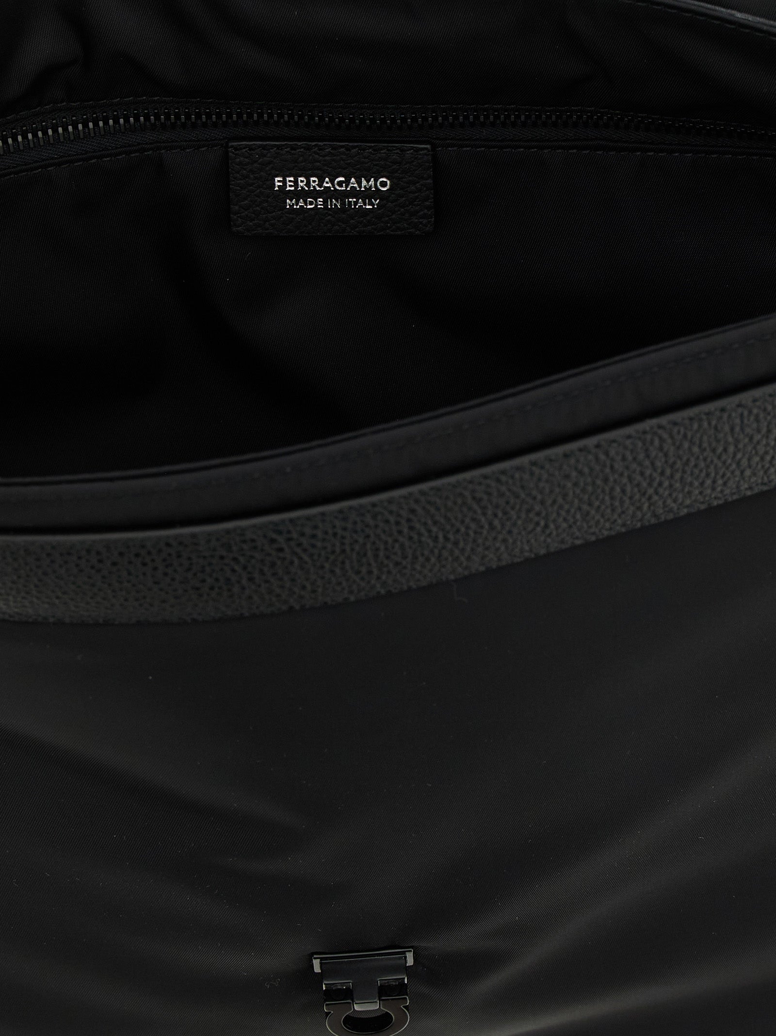 Twins crossbody bag Black Fabric Calf Leather