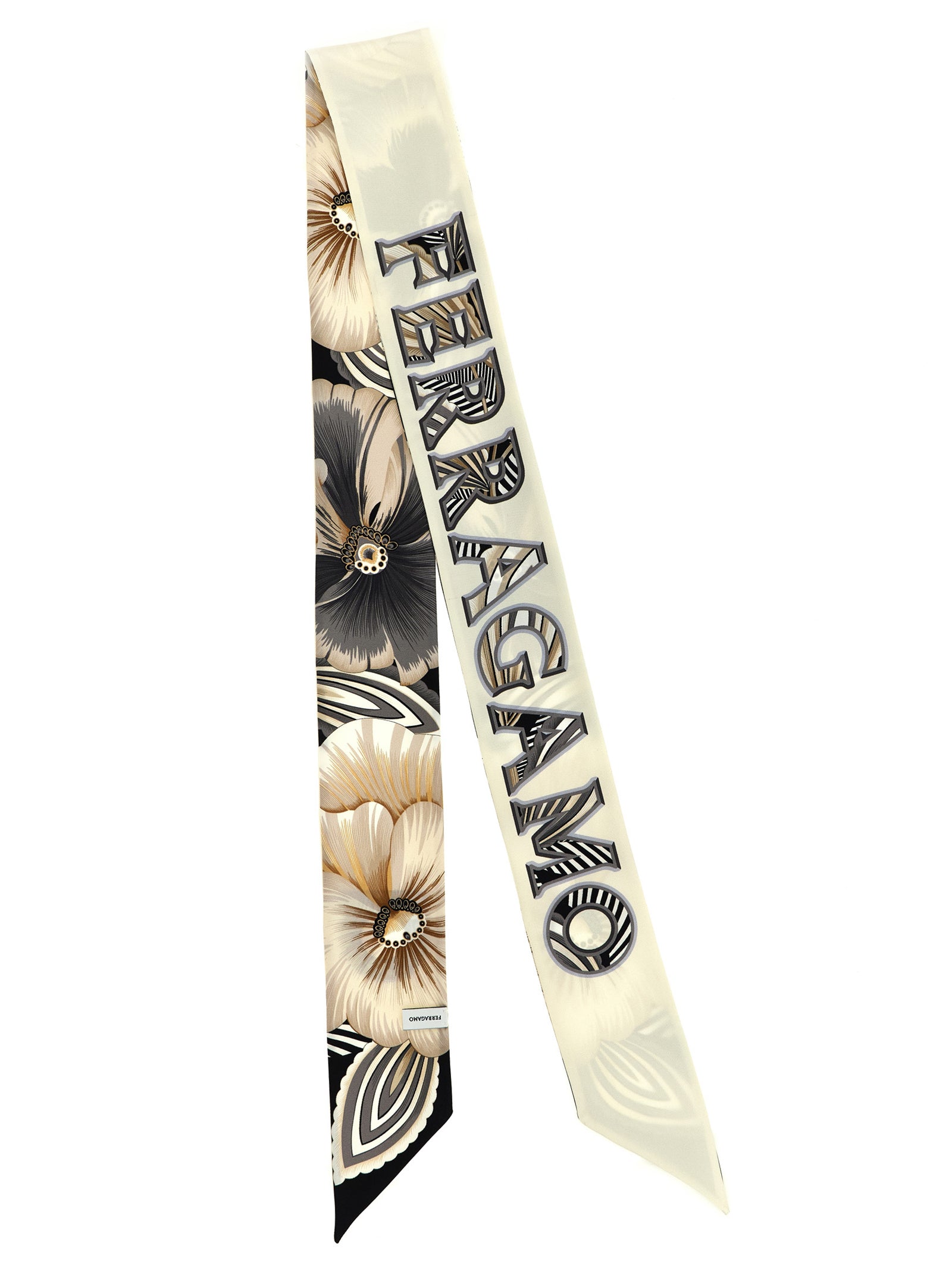 Bandeau Brezza White/black Silk Scarves, Foulards