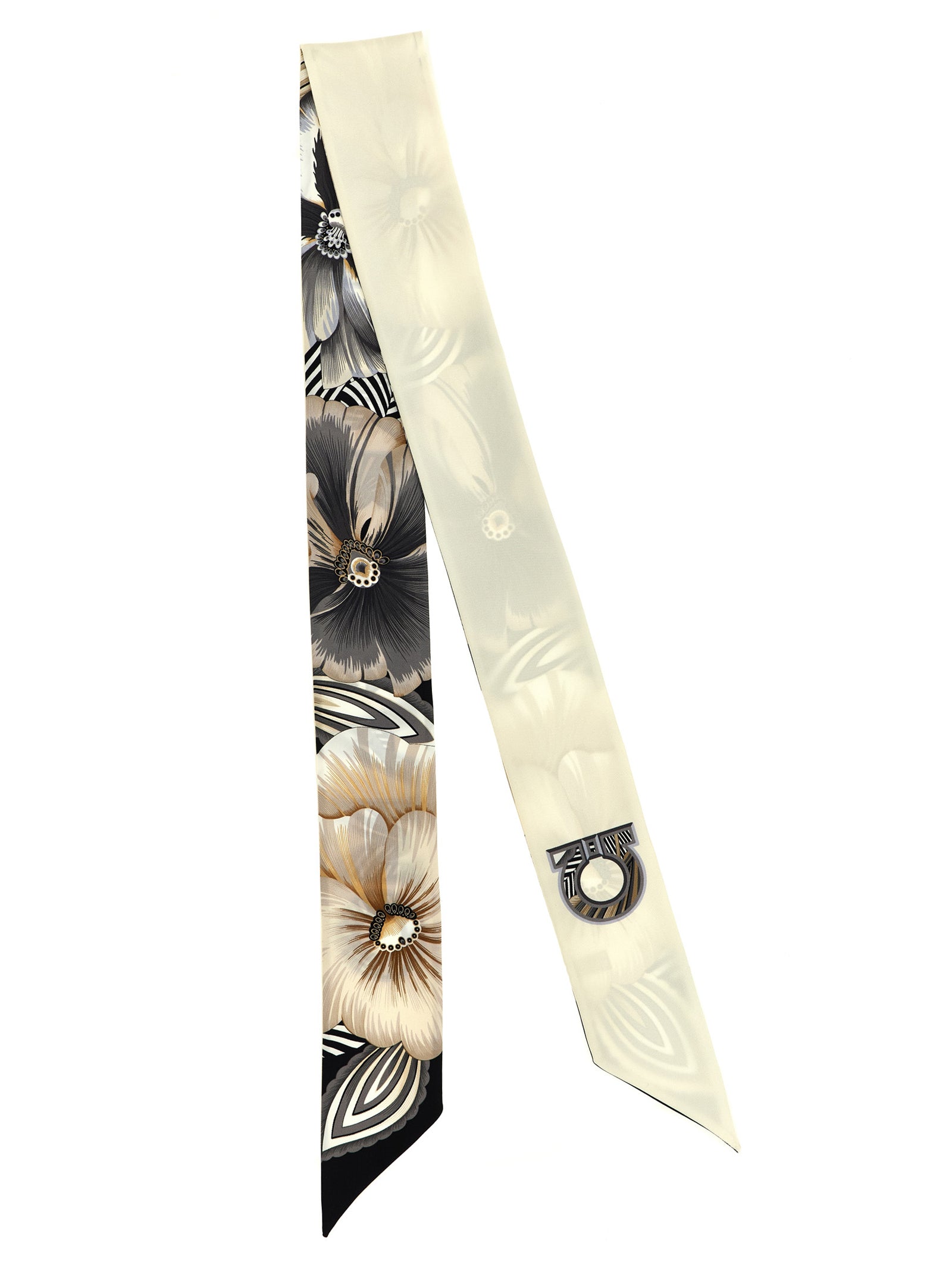 Bandeau Brezza White/black Silk Scarves, Foulards