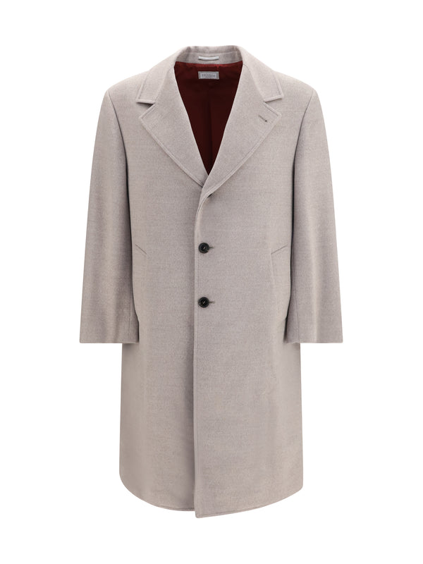Brunello Cucinelli 100% Fleece Wool Ovis Aries coat in gray