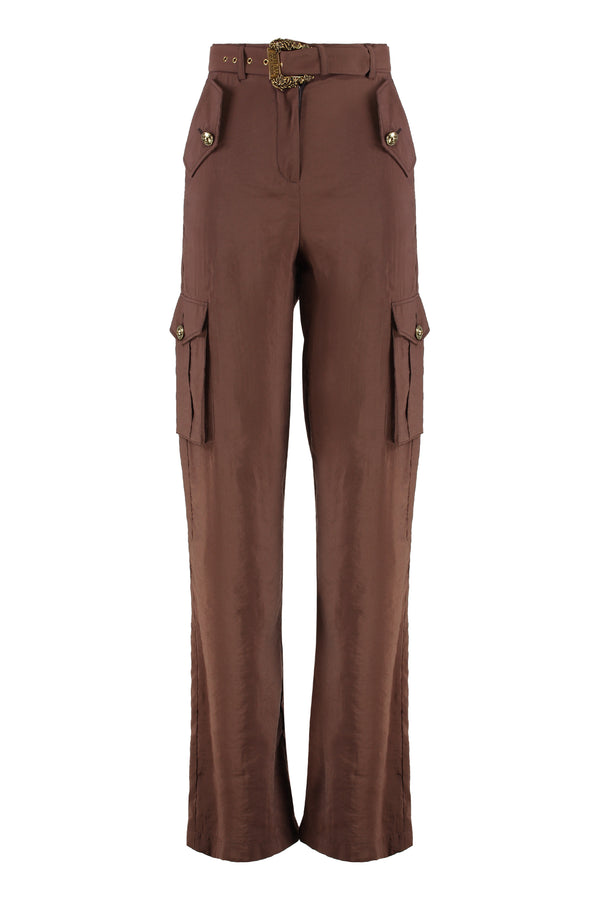 Versace Cargo Trousers Brown Modal Wide-leg