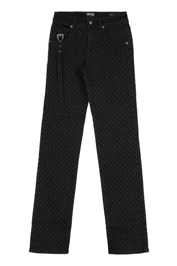 High-Rise Slim-Fit Jeans Black Cotton Skinny