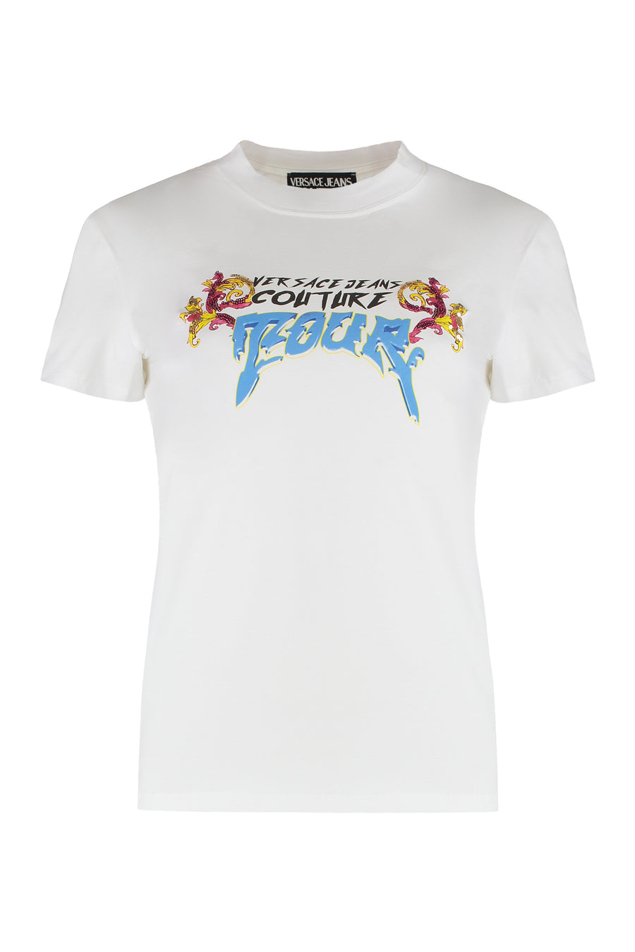 Versace Logo Print T-Shirt White Cotton T-shirts & Jerseys