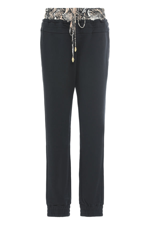 Cotton Jogger Pants Black Track