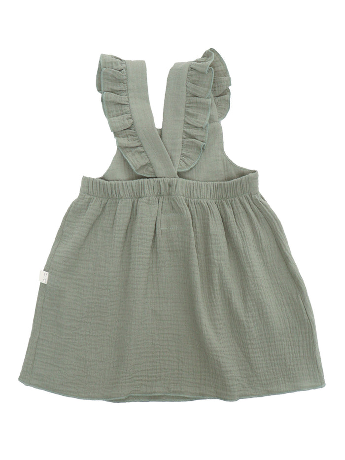 SHORT SLEEVED DRESS Green Cotton