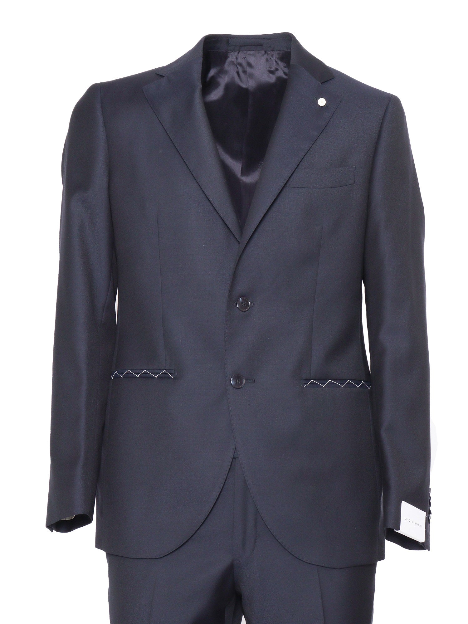 Single-Breasted Suit Blue Virgin Wool Single Breasted Dress