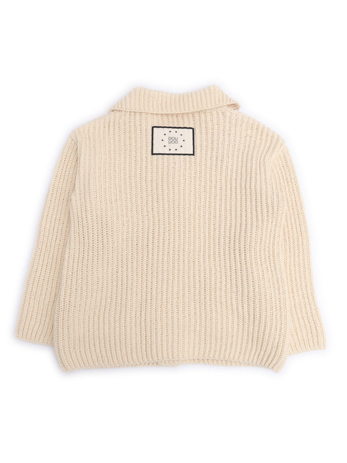KNIT CARDIGAN Beige Cotton