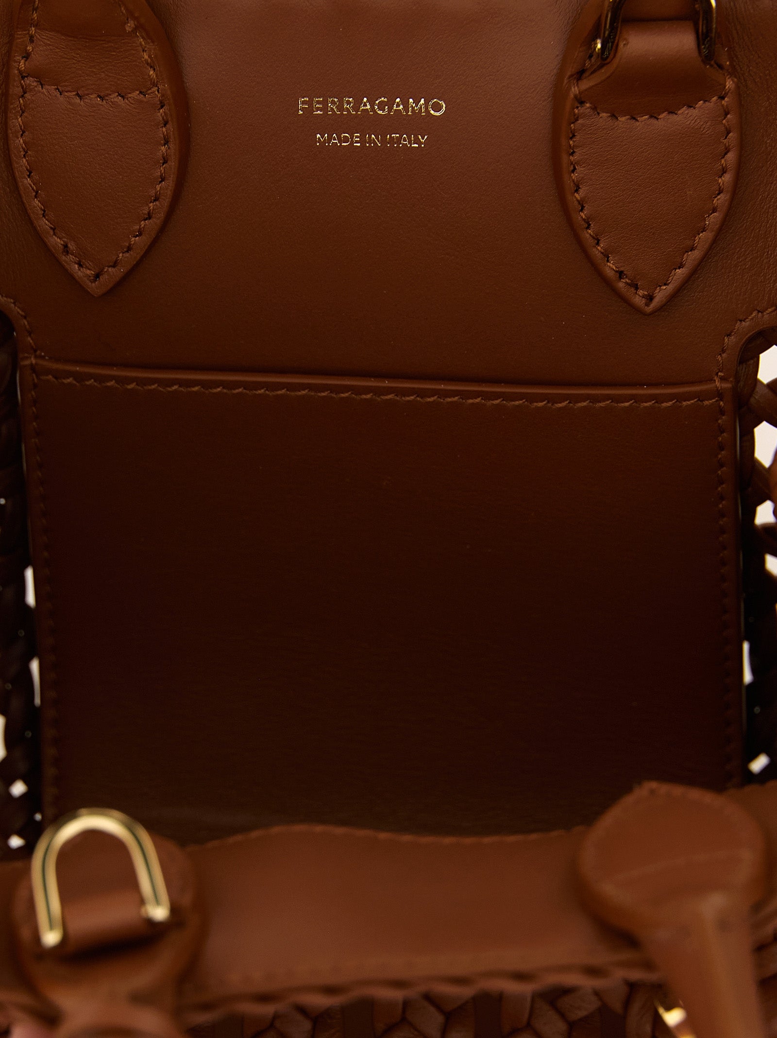 Hug Mini Handbag Brown Calfskin Leather (bos Taurus) Hand Bags