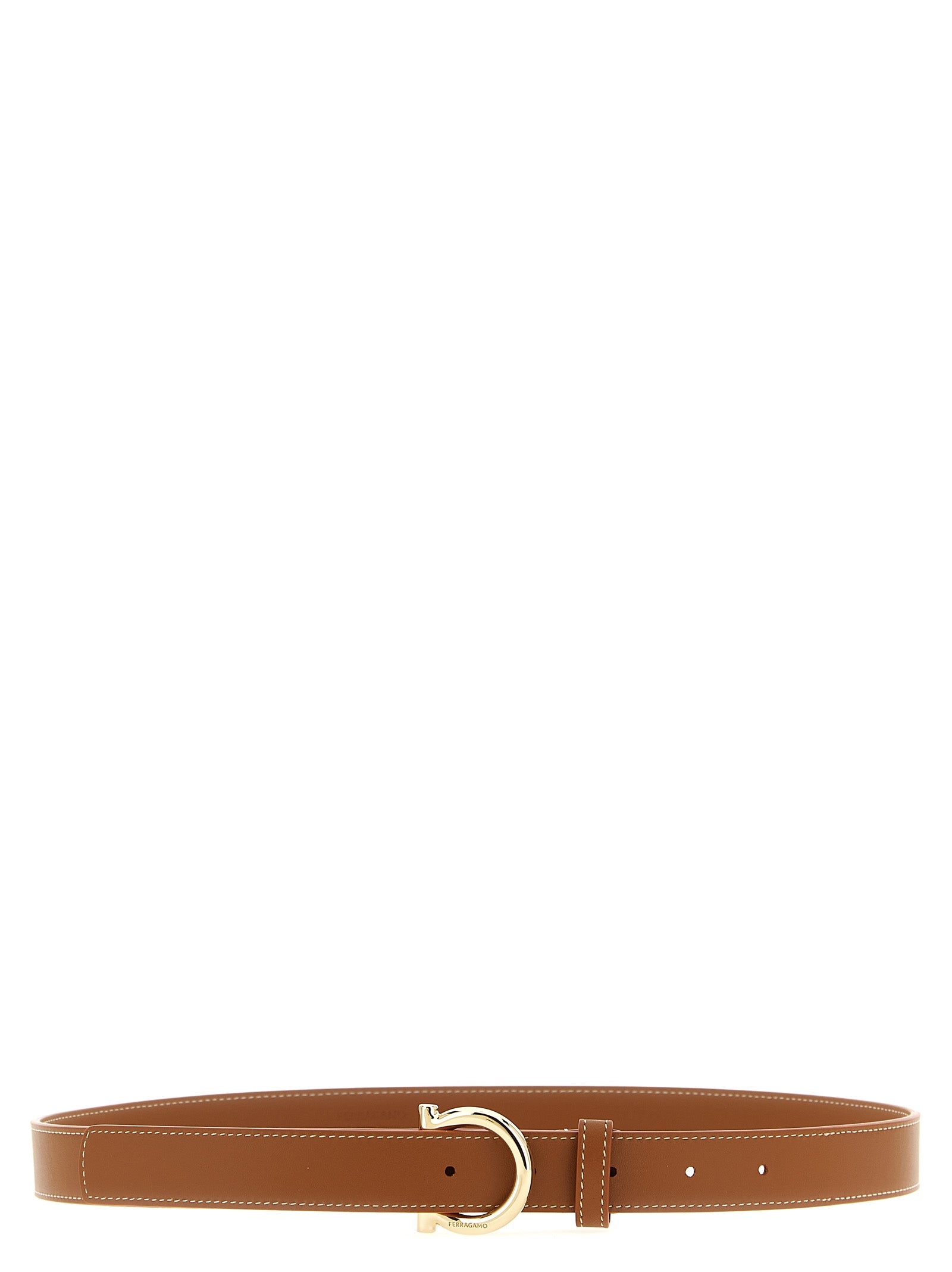 Gancini belt Brown Calfskin Leather (bos Taurus)