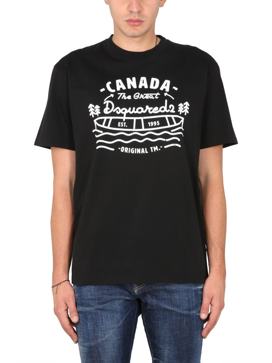 Logo Print T-Shirt Black Cotton T-shirts
