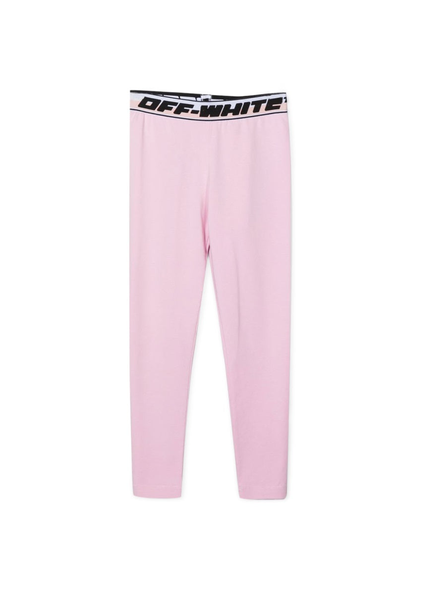 Leggings Logo Band Pink Cotton Trousers