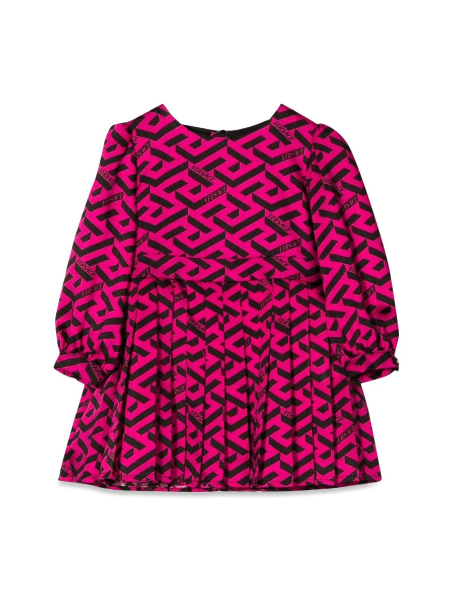 Dress Greek Allover Fuchsia Polyester