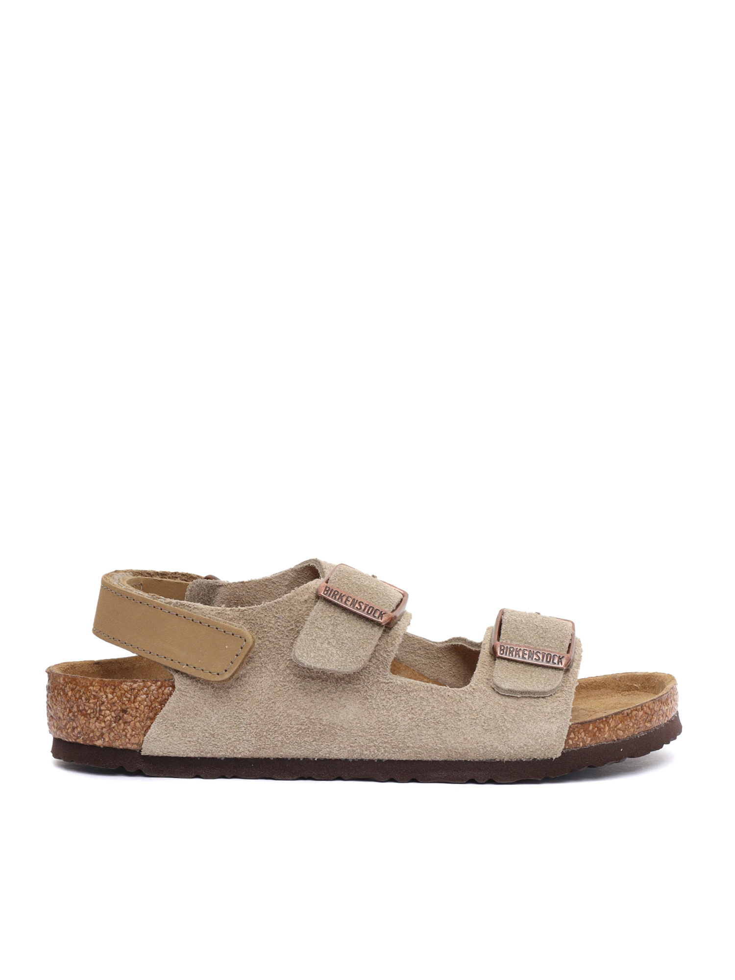Milano HL Kids taupe, Suede Leather Tortora Sole In Eva Sandal
