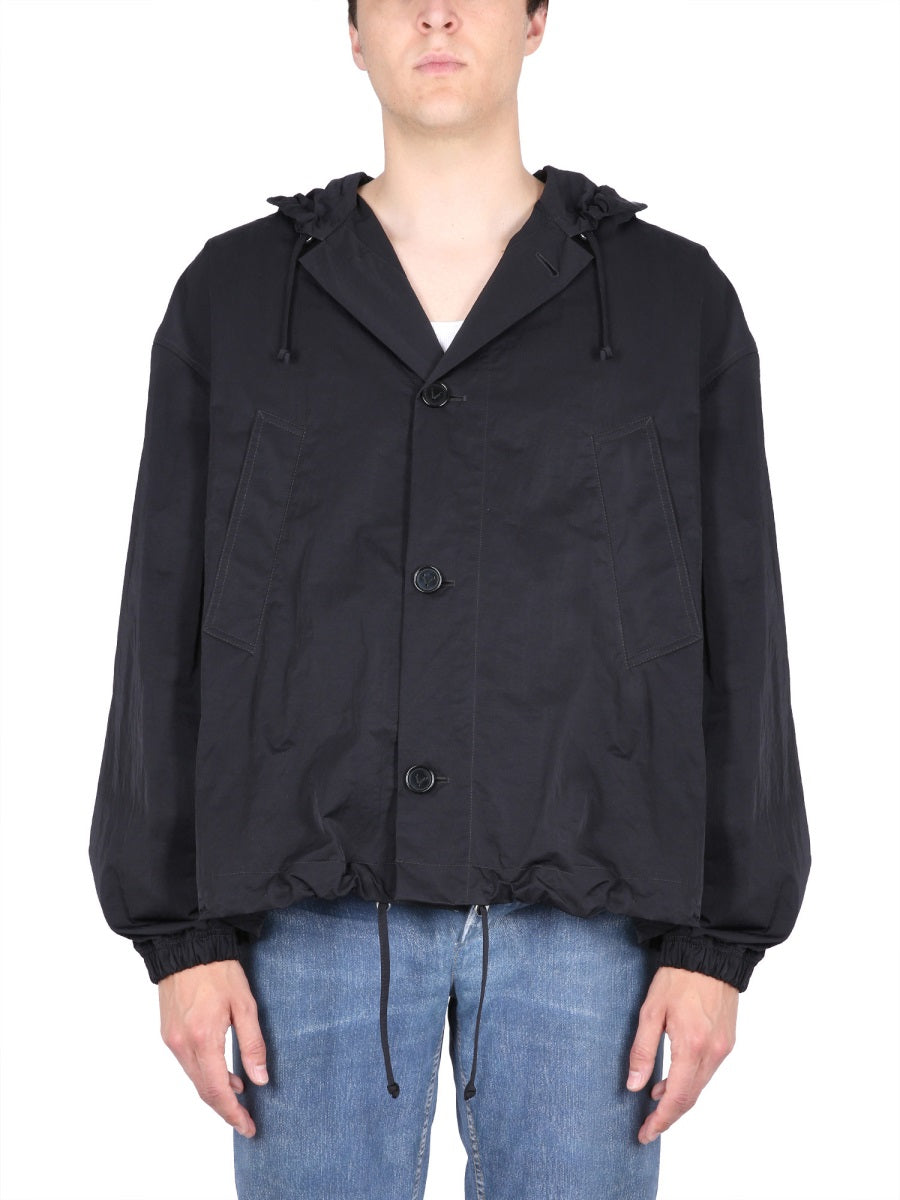 Jacket With Pouch, Black Polyamide