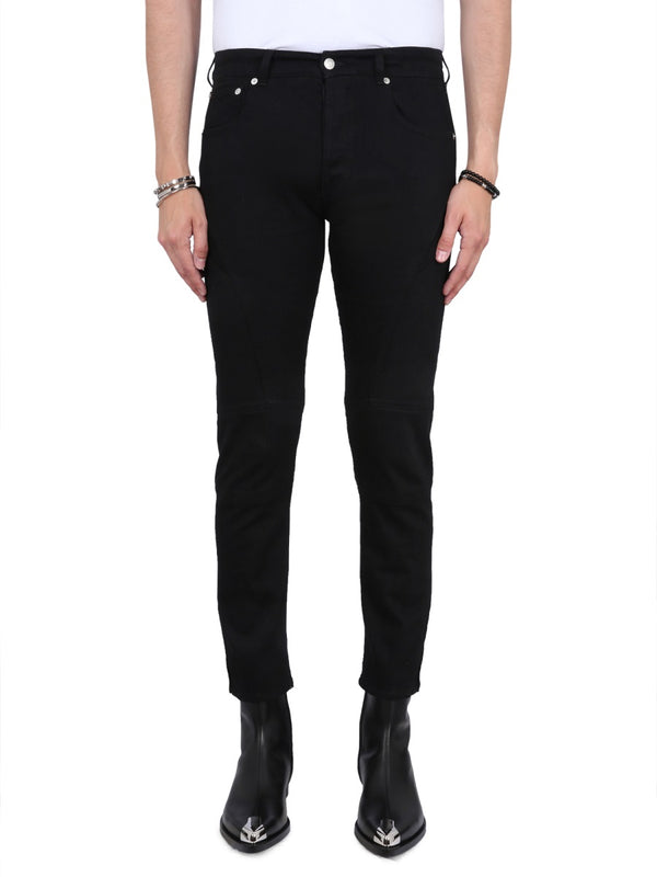 Biker Jeans Black Cotton