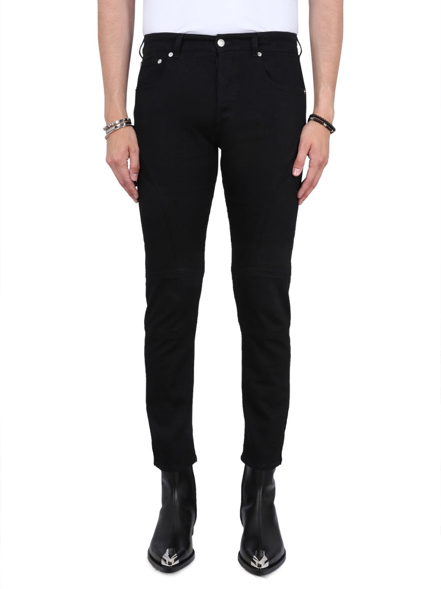 Biker Jeans Black Cotton