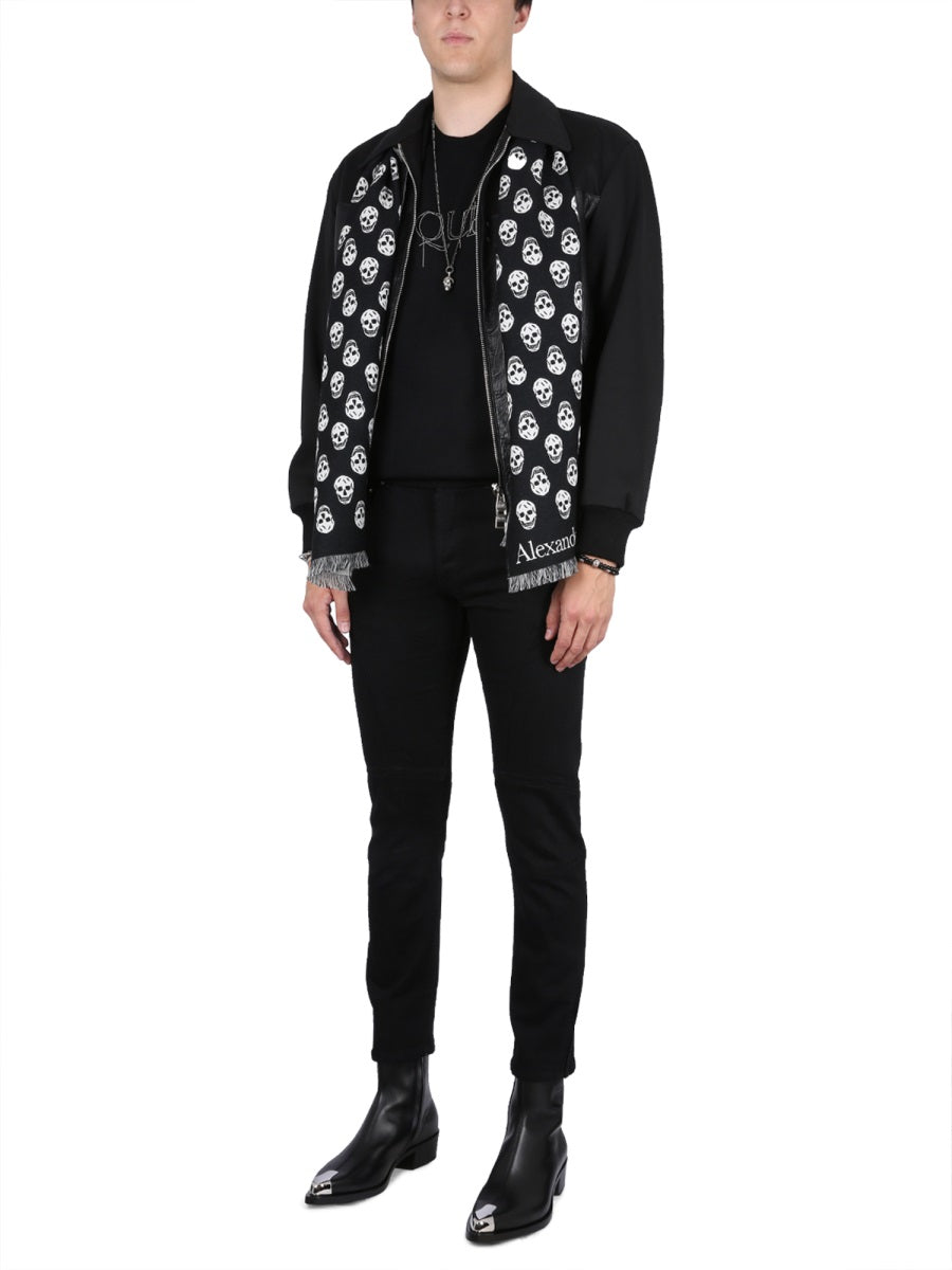 Leather Bomber Jacket Black