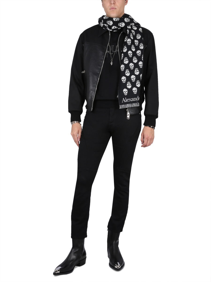 Jersey With Logo Embroidery Black Wool Jumpers