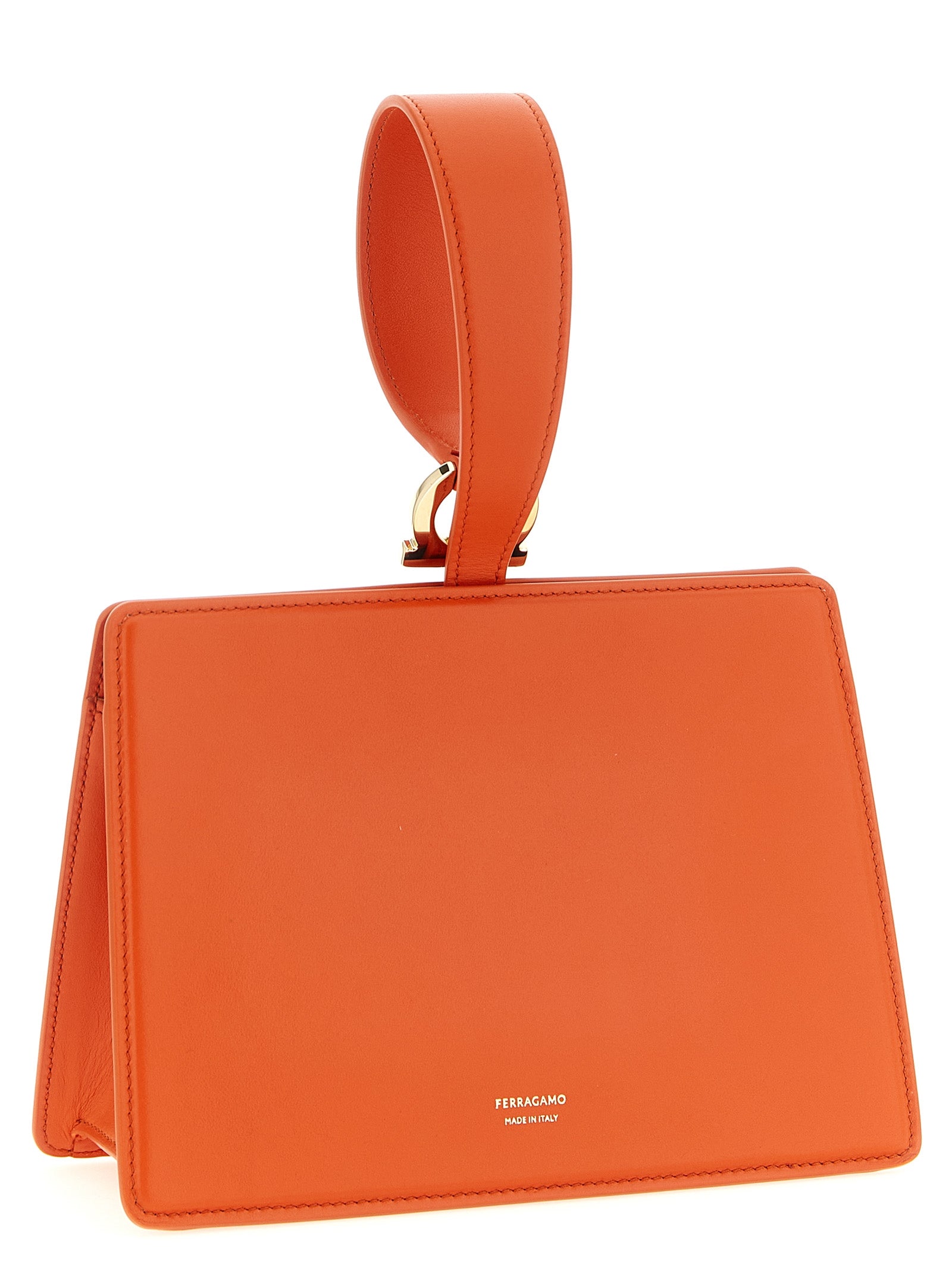 Mini clutch Orange Calfskin Leather (bos Taurus)