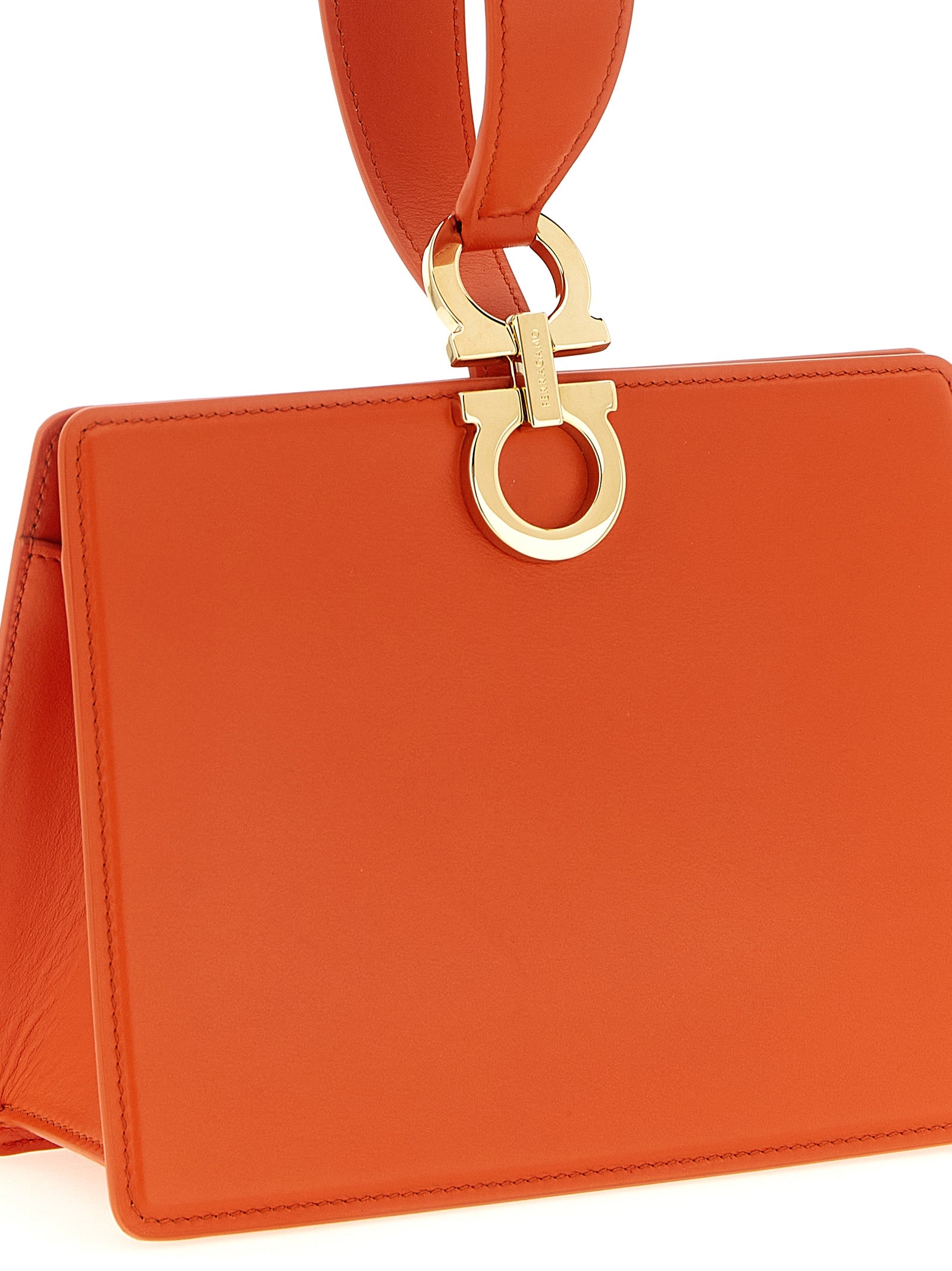 Mini clutch Orange Calfskin Leather (bos Taurus)