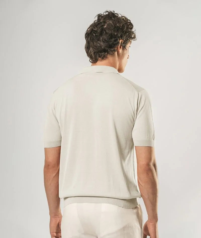 Silk Polo Tulum Teal Basic Light Kintwear