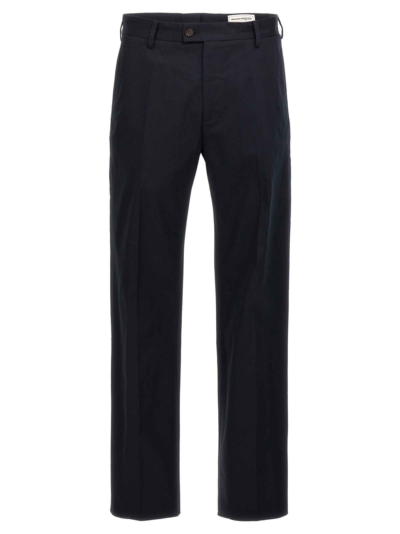 Camera Strap Chino Trousers Blue Cotton Pant