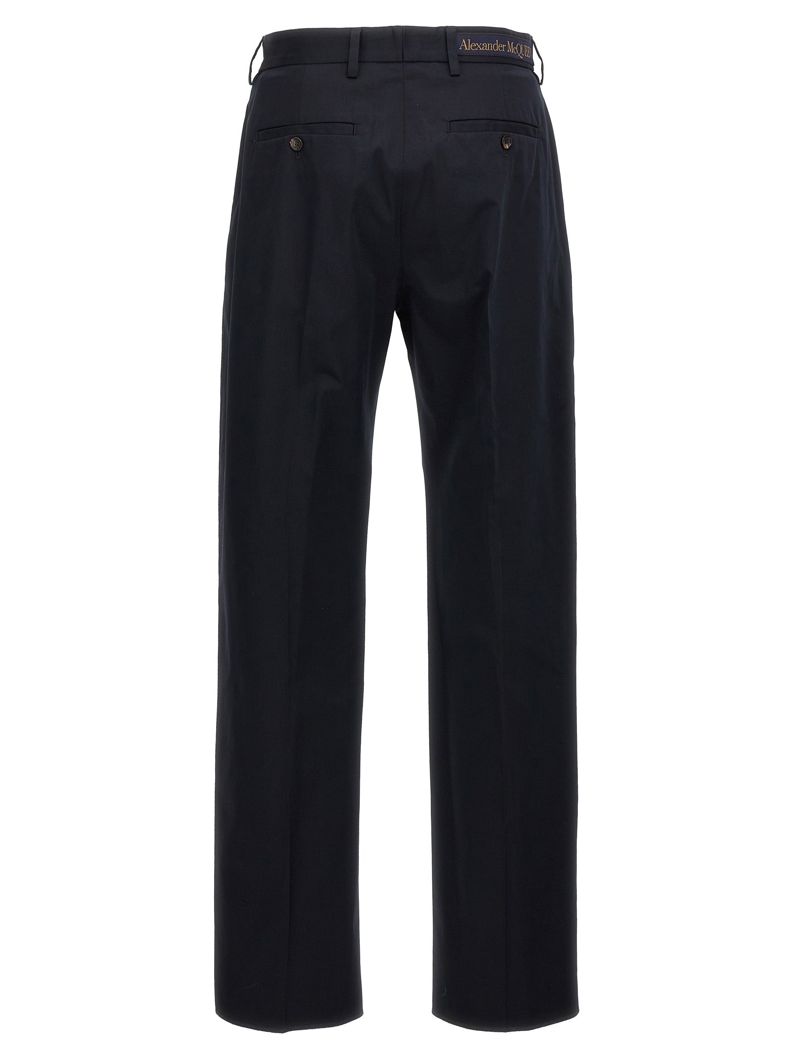 Camera Strap Chino Trousers Blue Cotton Pant