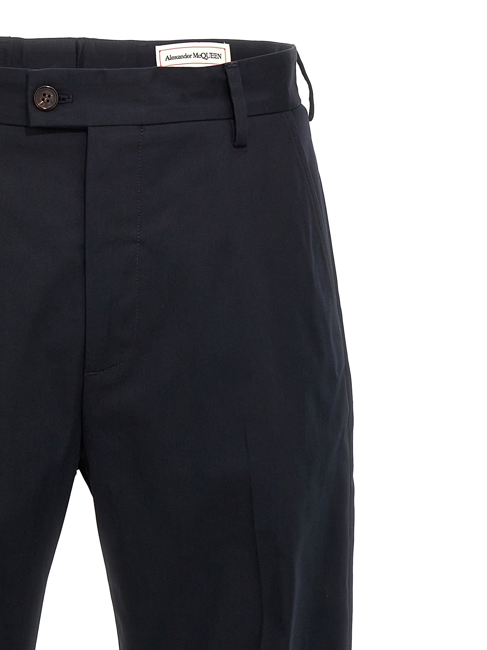 Camera Strap Chino Trousers Blue Cotton Pant