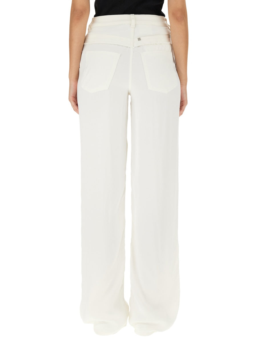 Oversized Denim Jeans White Viscose