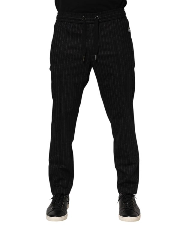 Dolce & Gabbana 81% Wool 16% Cotton 2% Spandex 1% Nylon jogger pants in black