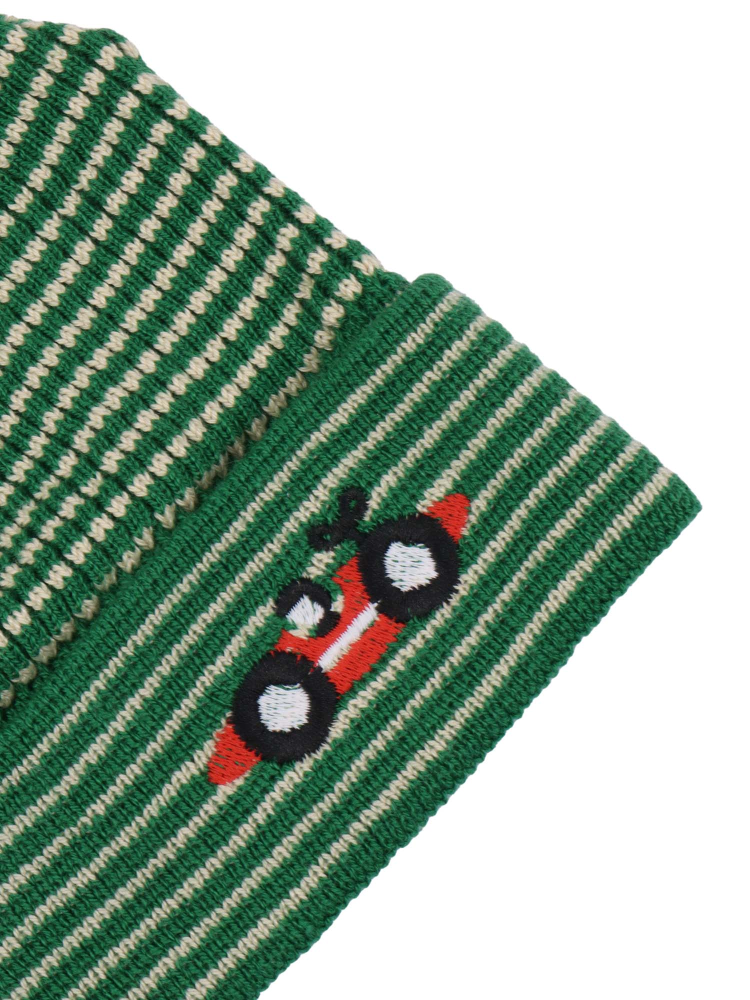 Race Car knitted beanie Green Organic Cotton Hat