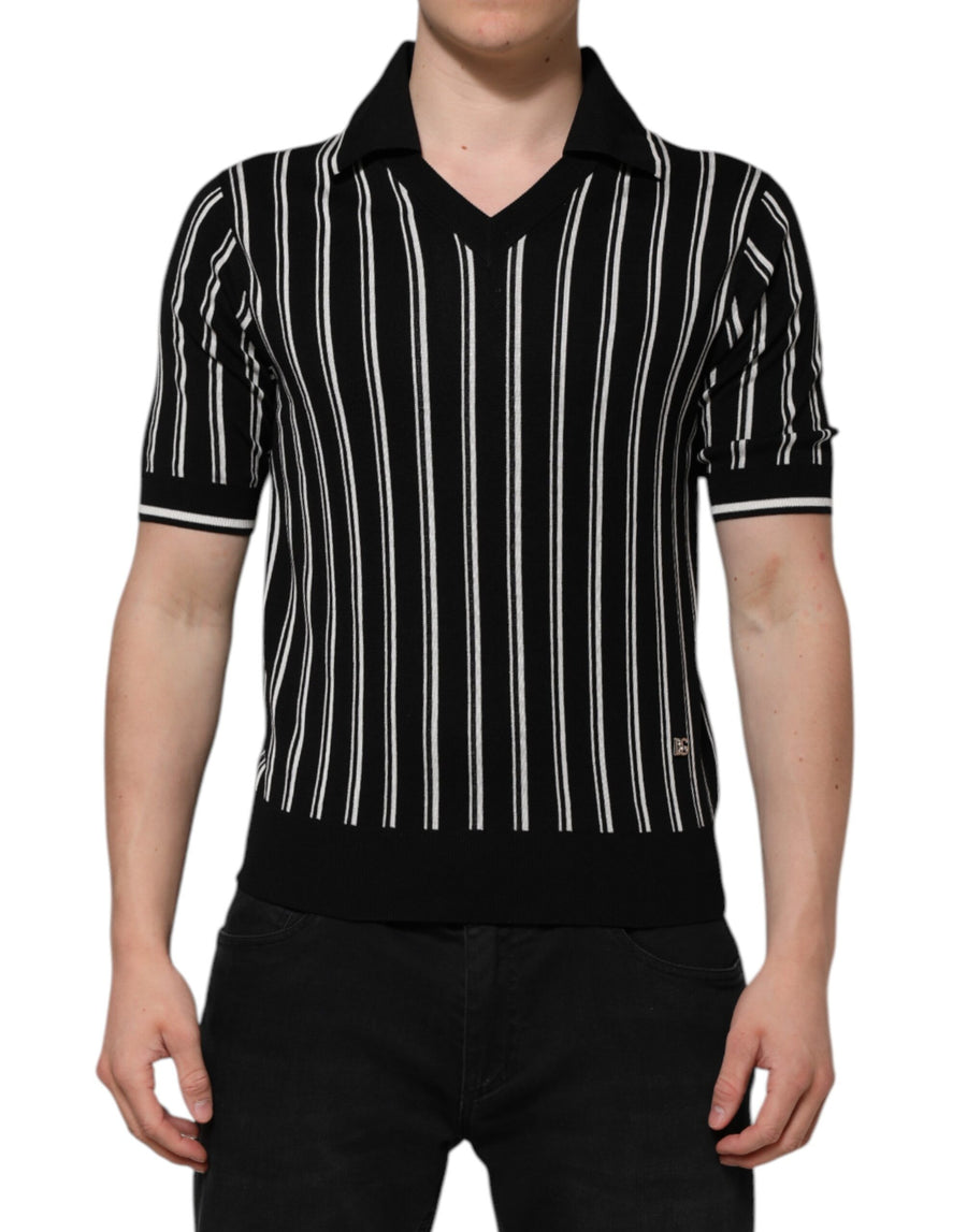 Dolce & Gabbana 100% Silk polo in black