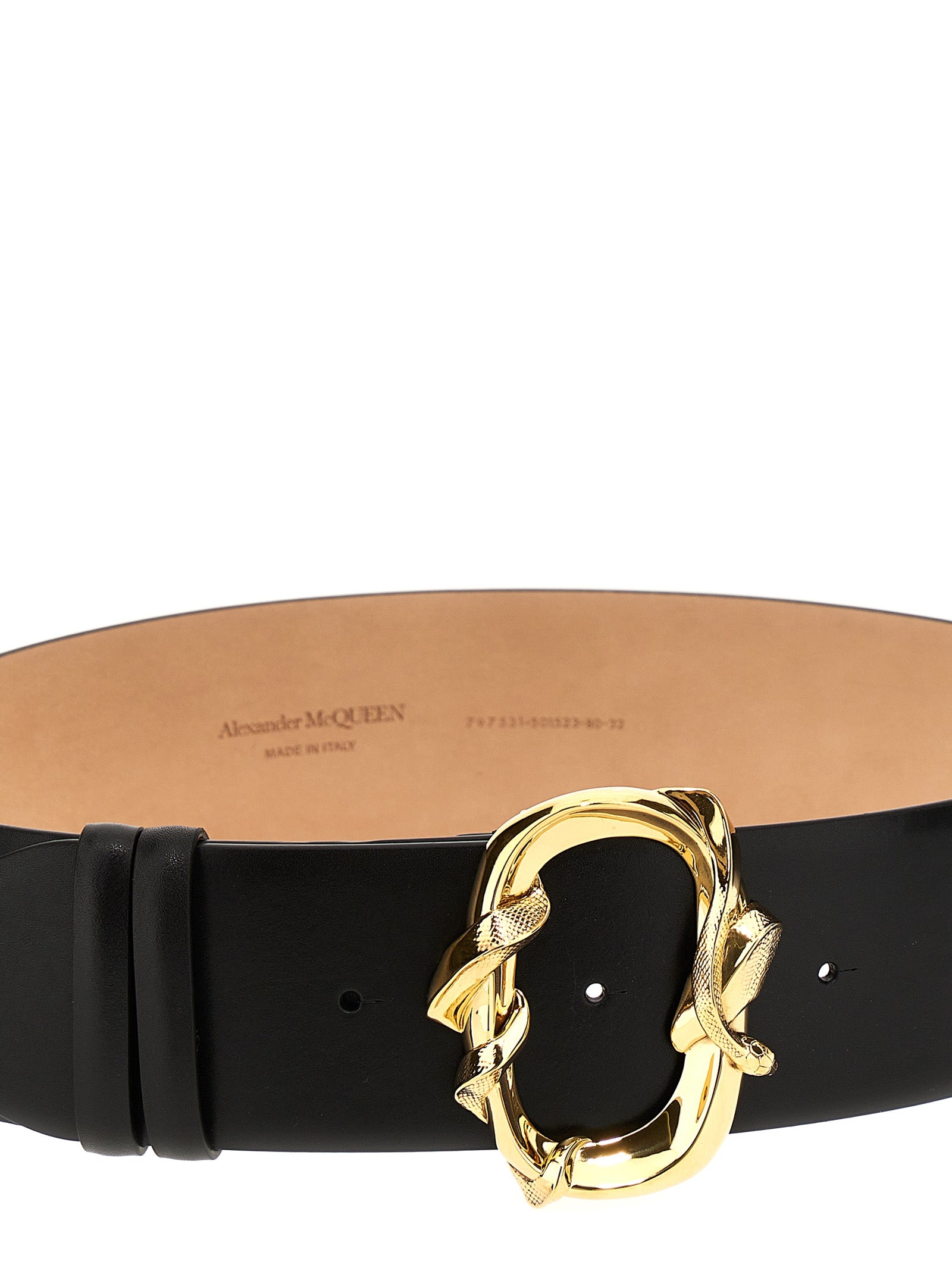 Snake belt Black Cow Leather (bos Taurus)