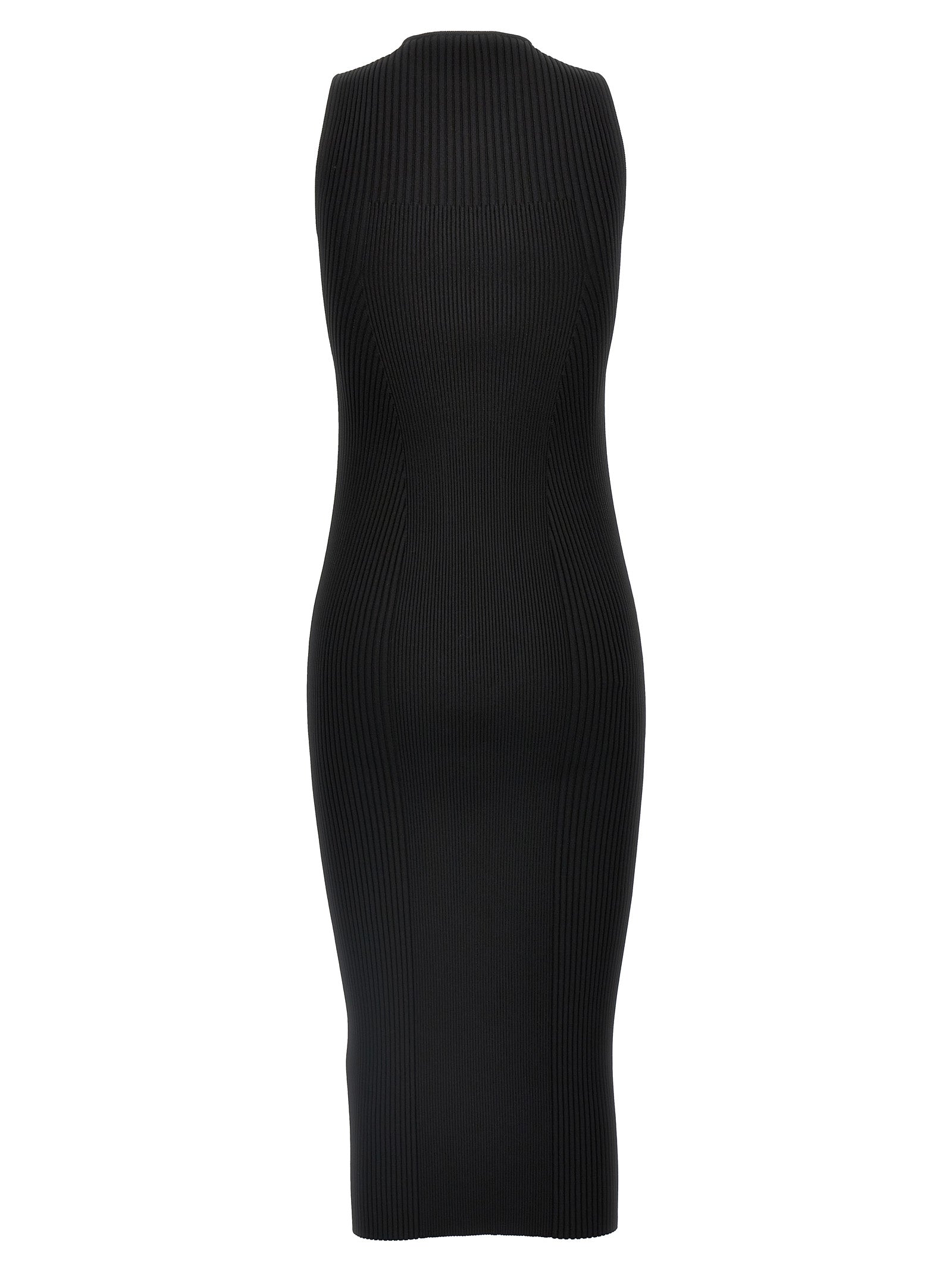 Ribbed knit dress Black Viscose