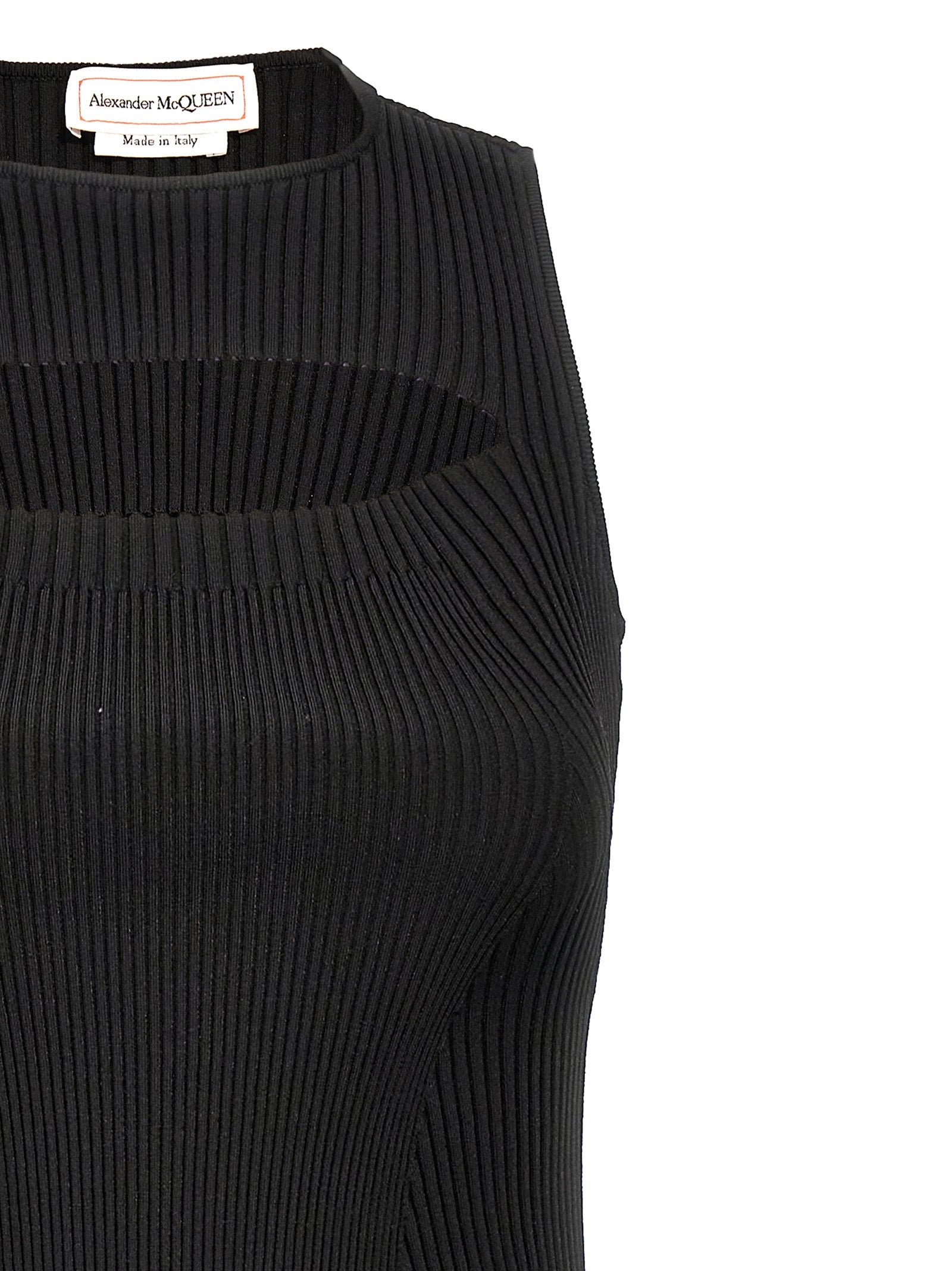 Ribbed knit dress Black Viscose