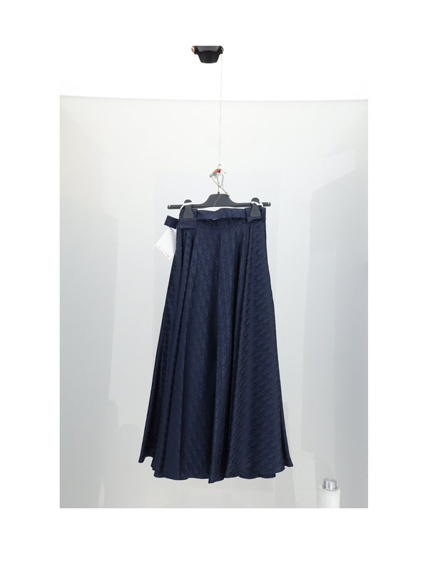 Skirt Oblique Ton Sur Blue Silk