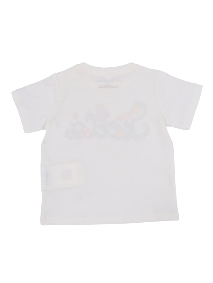 T-SHIRT-TOP White Polyester Short Sleeves T-shirt