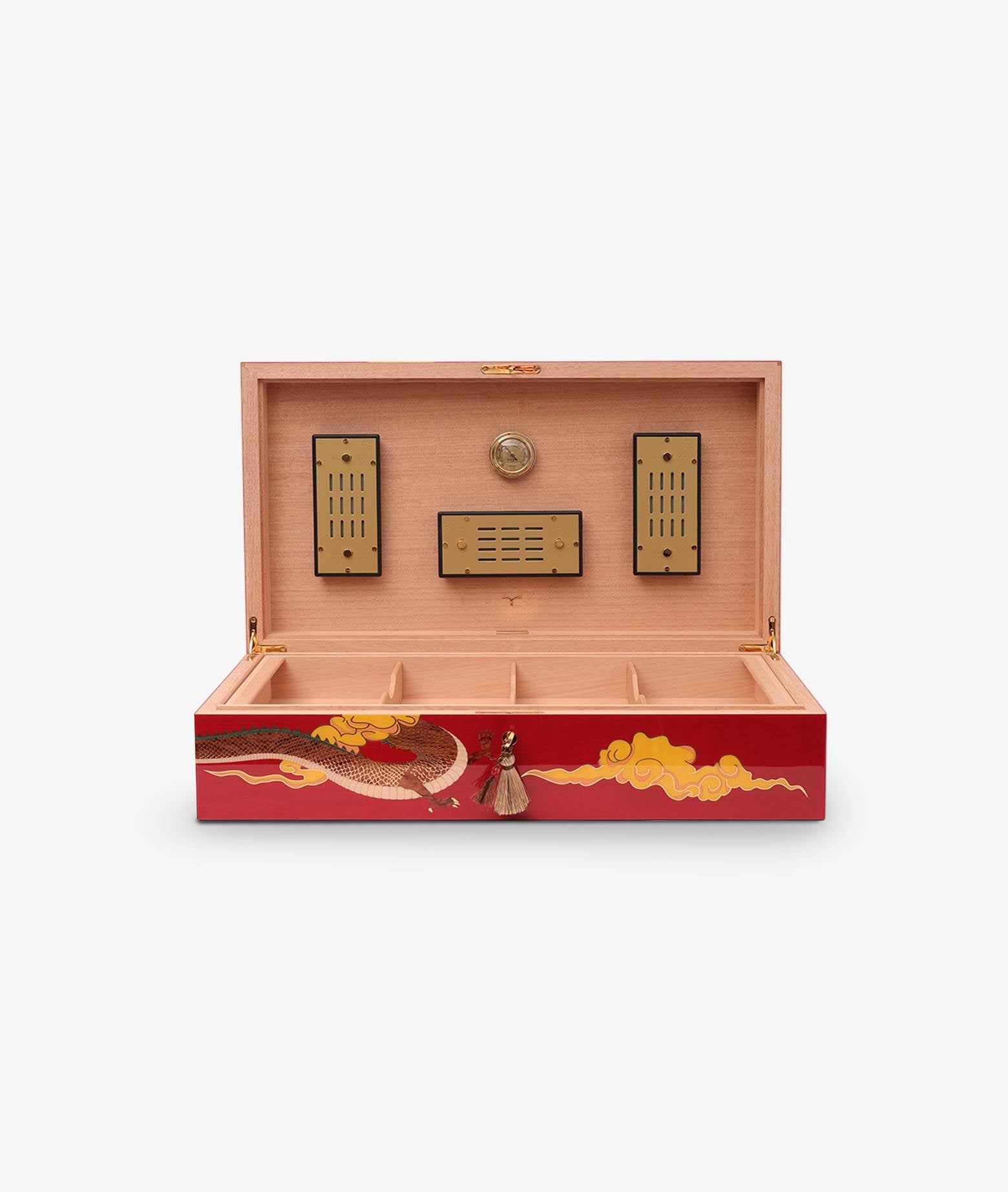 Humidor Wooden Dragon Red
