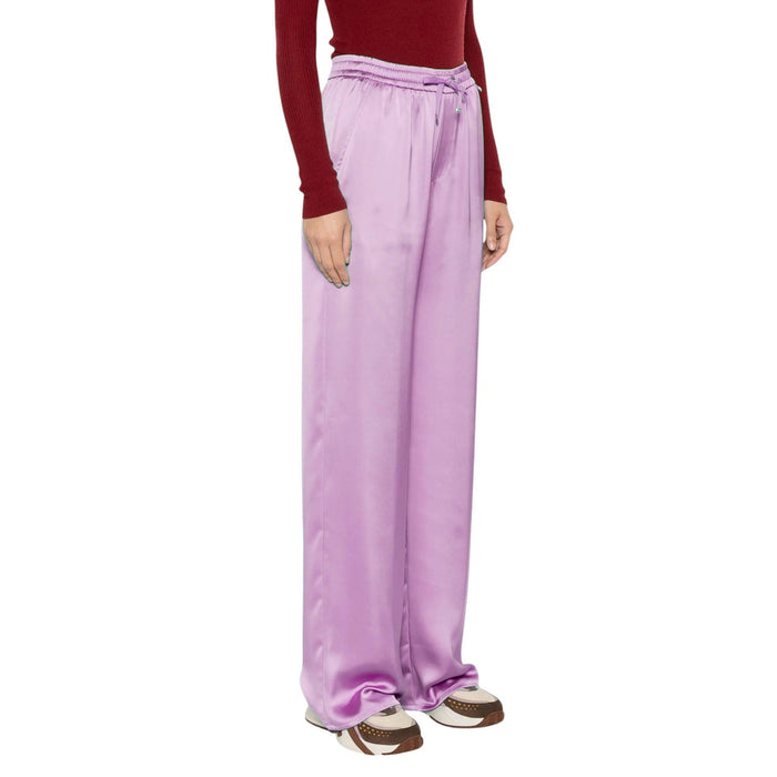 Herno High-Waist Palazzo Pants Purple Polyester