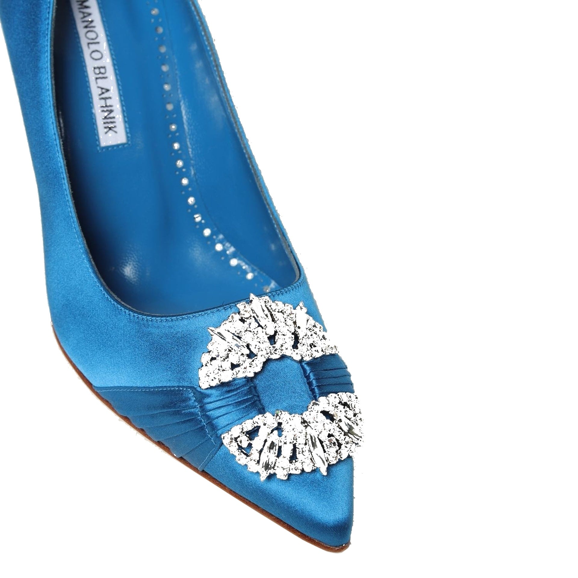 Maida 090 Satin Pumps Blue Silk