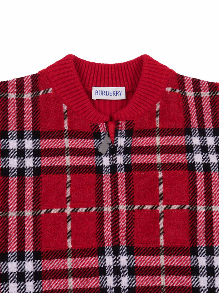 Kid Boy Knits Red Merino Wool Crewneck