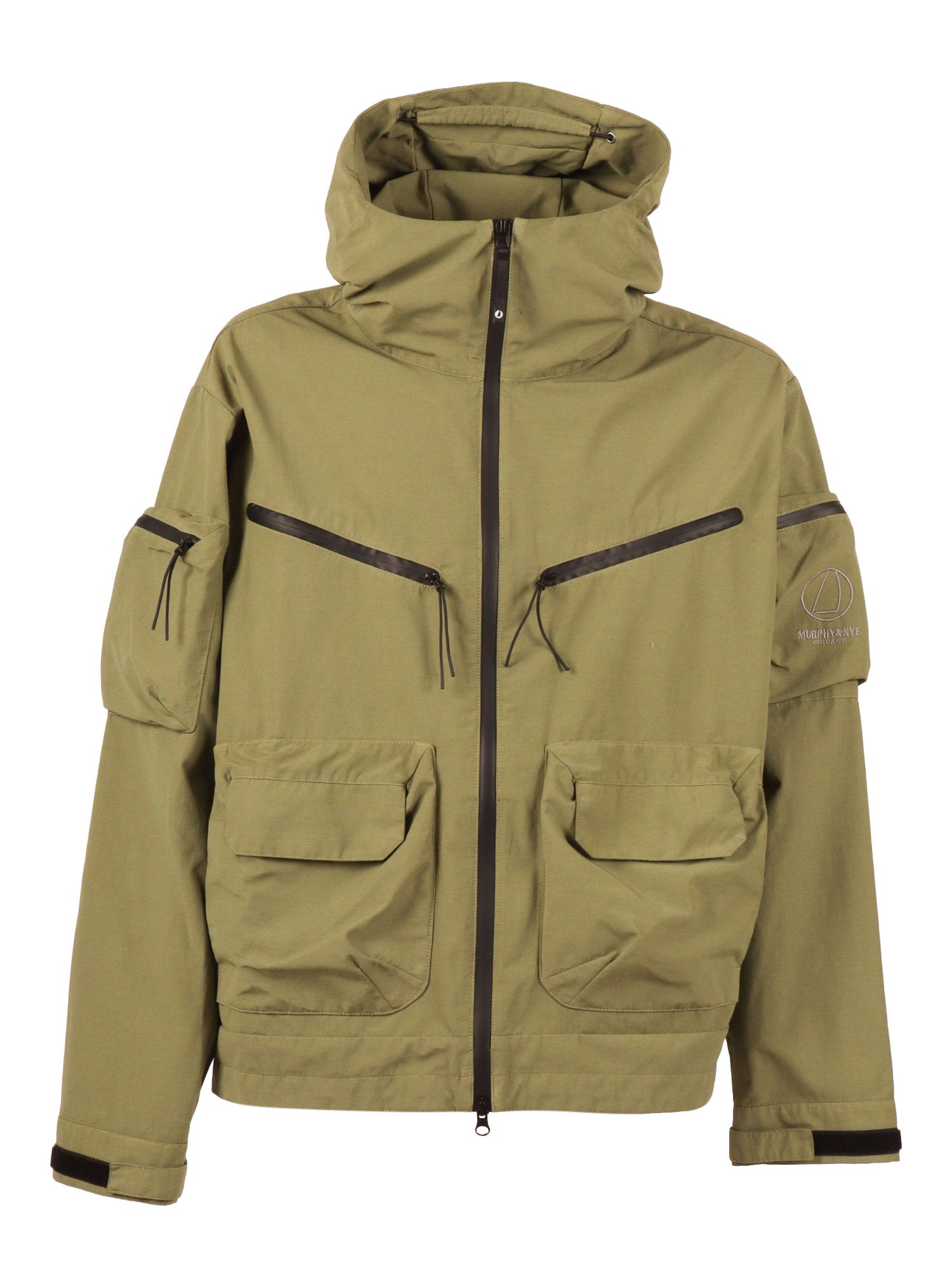 New Sheet Jacket Olivine Green Nylon Elastane Giubbino Corto
