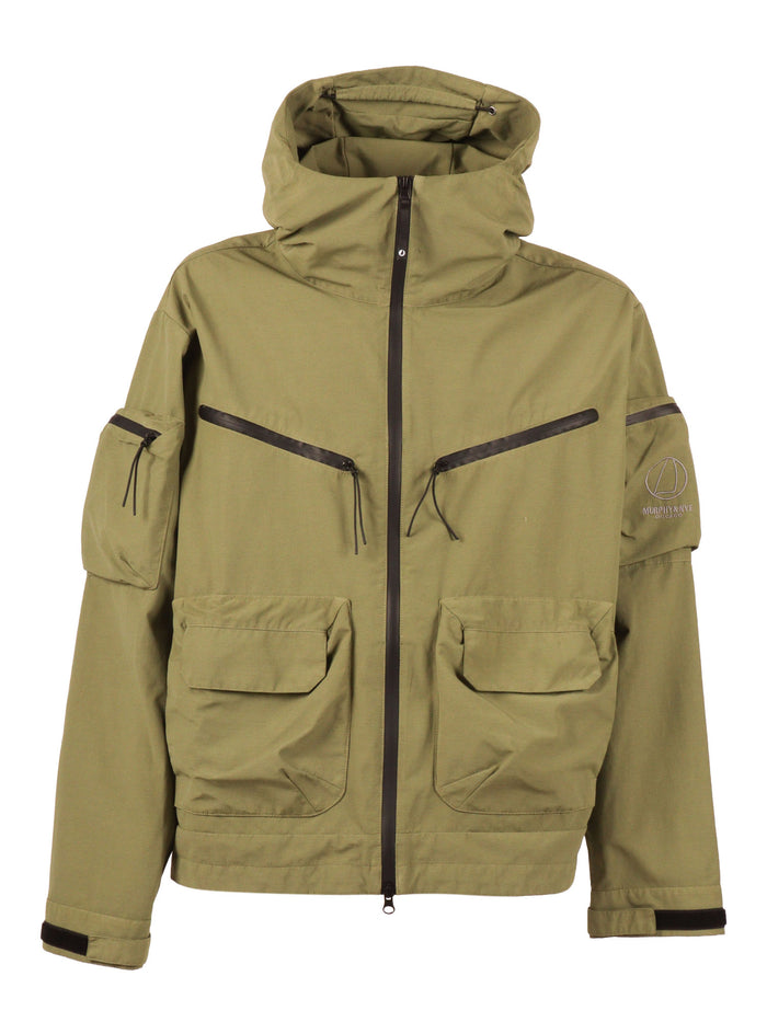 New Sheet Jacket Olivine Green Nylon Elastane Giubbino Corto