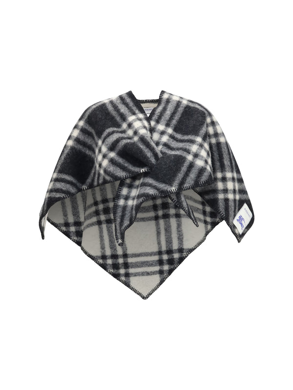 Burberry 100% Merino Wool poncho in black
