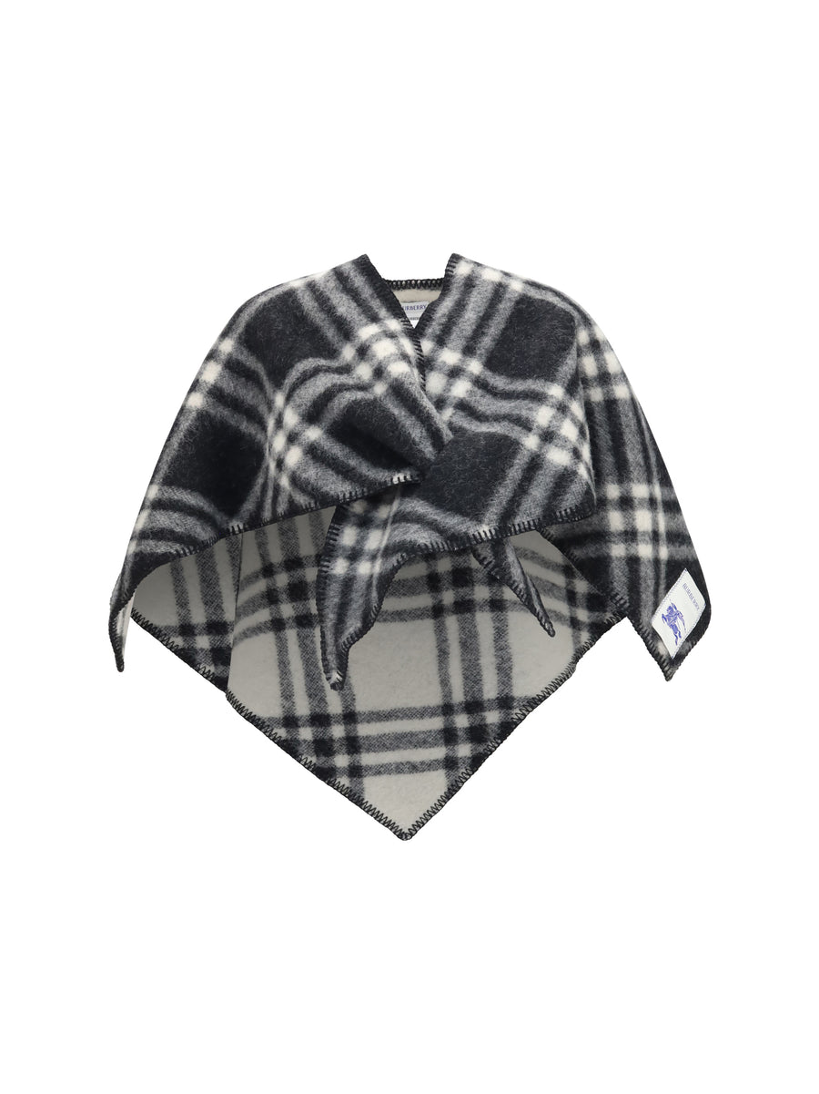 Burberry 100% Merino Wool poncho in black
